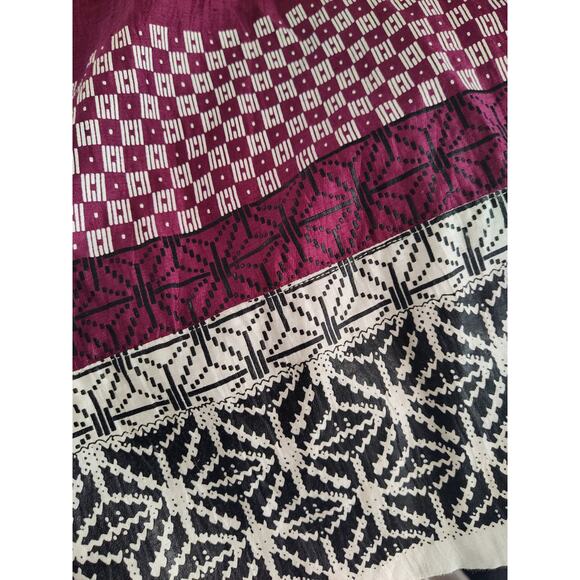 Pianura Studio Linen Blend Tunic Dress Eggplant Purple Geometric Design Size 44 - Picture 8 of 12